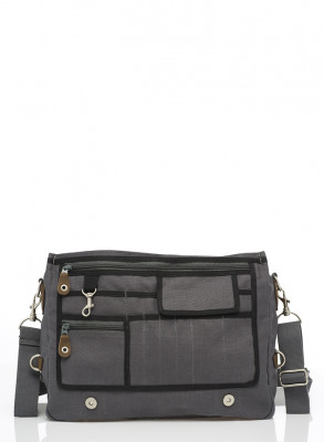 Pure Schultertasche DIN 4 aus Hanf und Bio-Baumwolle