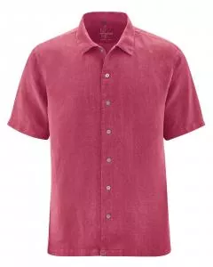 HempAge Hanf Halbarm Hemd - Farbe sangria aus 100% Hanf