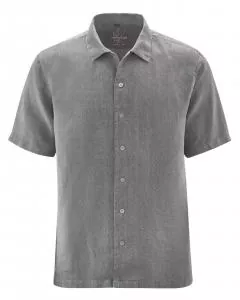 HempAge Hanf Halbarm Hemd - Farbe taupe aus 100% Hanf