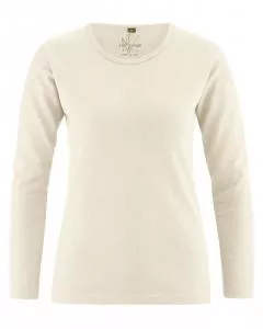 HempAge Hanf Langarm Shirt Naomi - Farbe natur aus Hanf und Bio-Baumwolle