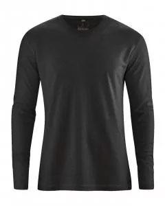 HempAge Hanf Langarm Shirt Diego - Farbe black aus Hanf und Bio-Baumwolle