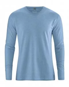 HempAge Hanf Langarm Shirt Diego - Farbe rainysky aus Hanf und Bio-Baumwolle