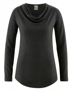 HempAge Hanf Langarm Shirt Rhianna - Farbe black aus Hanf und Bio-Baumwolle