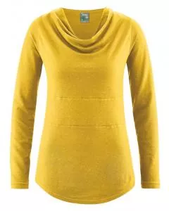 HempAge Hanf Langarm Shirt Rhianna - Farbe curry aus Hanf und Bio-Baumwolle