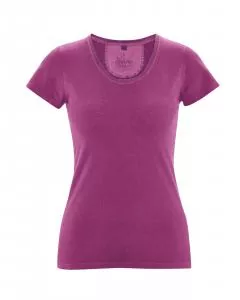 HempAge Hanf T-Shirt Sunny - Farbe berry aus Hanf und Bio-Baumwolle