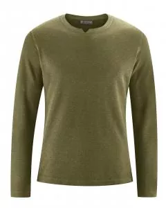HempAge Hanf Langarmshirt - Farbe peat aus Hanf und Bio-Baumwolle