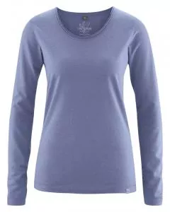 HempAge Hanf Langarm Shirt Lene - Farbe lavender aus Hanf und Bio-Baumwolle