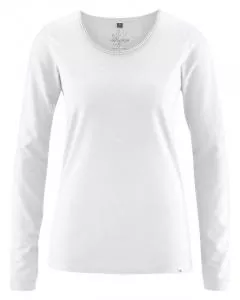 HempAge Hanf Langarm Shirt Lene - Farbe white aus Hanf und Bio-Baumwolle