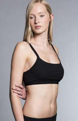 Hanf Damen sportlicher BH - Farbe black aus Hanf und Bio-Baumwolle