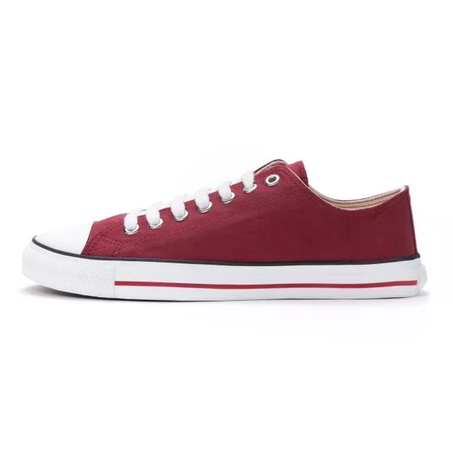 Ethletic Sneaker vegan LoCut Collection 19 - Farbe true blood / white aus Bio-Baumwolle