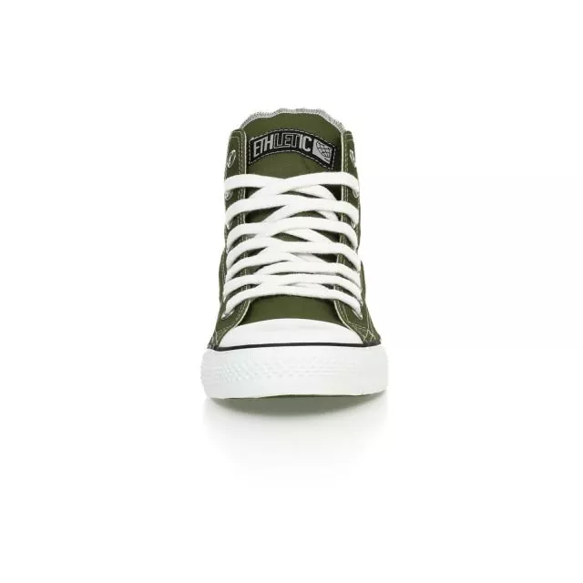 Ethletic Sneaker vegan HiCut Classic - Farbe camping green / white aus Bio-Baumwolle Ethletic Sneaker vegan HiCut Classic - Farbe camping green / white aus Bio-Baumwolle