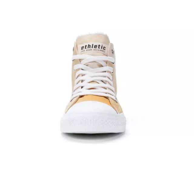 Ethletic Sneaker vegan HiCut Collection 19 - Farbe golden shine / white aus Bio-Baumwolle