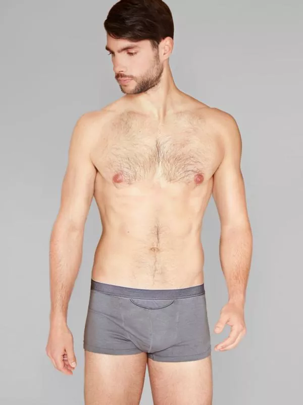 Hanf klassische Boxer Shorts - Farbe steel grey aus Hanf und Bio-Baumwolle