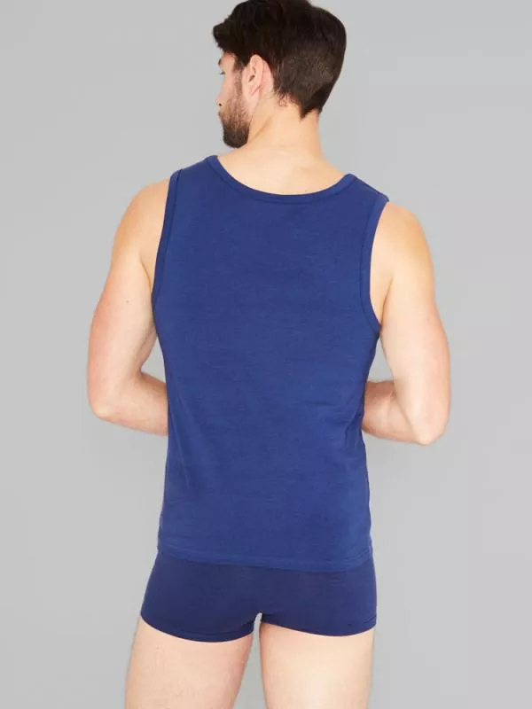Hanf Herren Unterhemd - Farbe marine blue aus Hanf und Bio-Baumwolle Hanf Herren Unterhemd - Farbe marine blue aus Hanf und Bio-Baumwolle