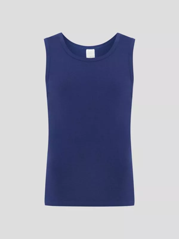 Hanf Herren Unterhemd - Farbe marine blue aus Hanf und Bio-Baumwolle