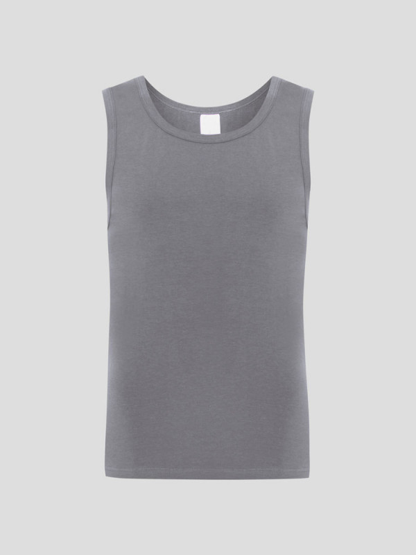 Hanf Herren Unterhemd - Farbe steel grey aus Hanf und Bio-Baumwolle