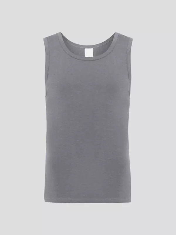 Hanf Herren Unterhemd - Farbe steel grey aus Hanf und Bio-Baumwolle Hanf Herren Unterhemd - Farbe steel grey aus Hanf und Bio-Baumwolle