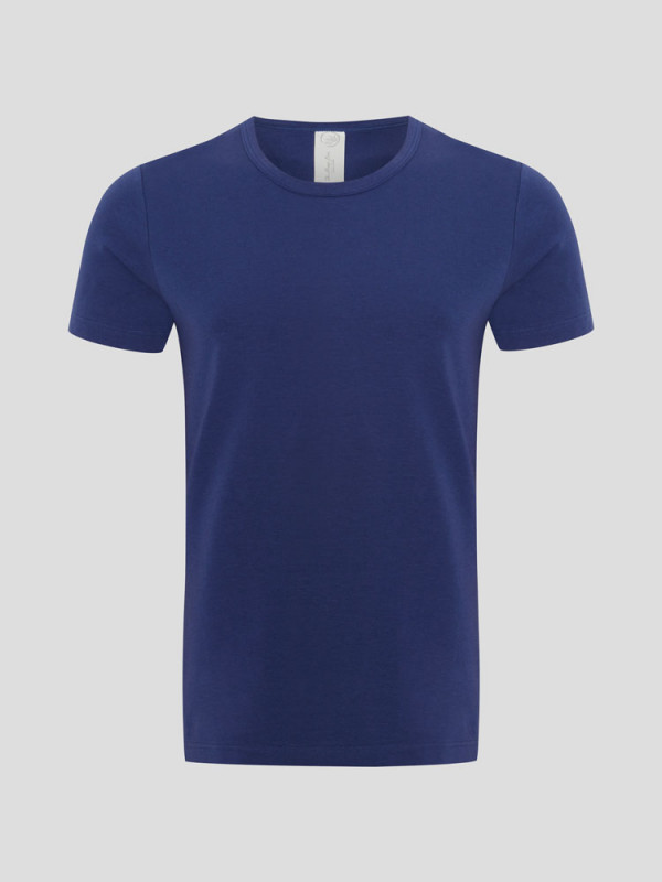 Hanf Herren Enges T-Shirt - Farbe marine blue aus Hanf und Bio-Baumwolle