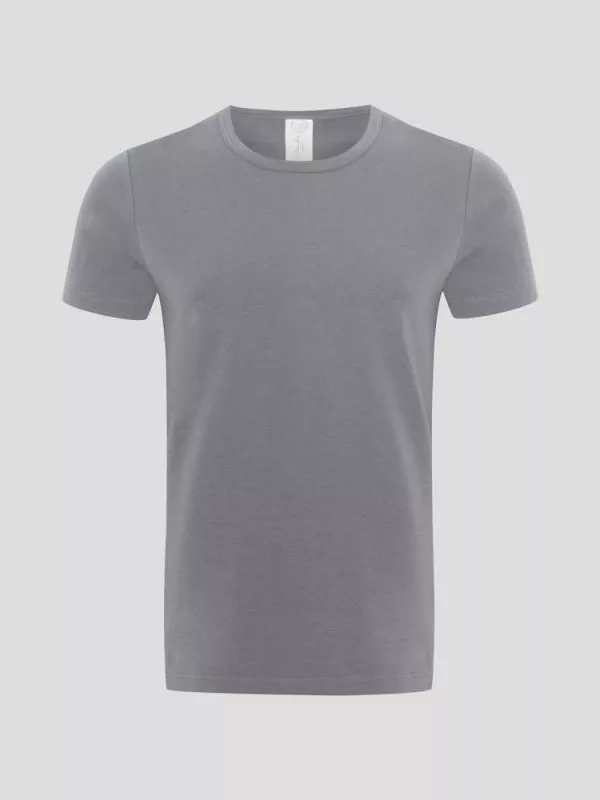 Hanf Herren Enges T-Shirt - Farbe steel grey aus Hanf und Bio-Baumwolle