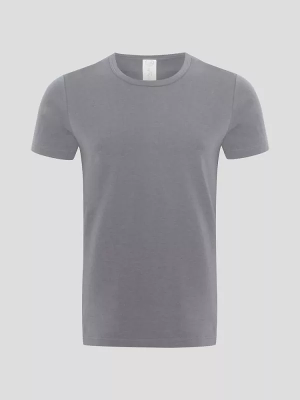 Hanf Herren Enges T-Shirt - Farbe steel grey aus Hanf und Bio-Baumwolle Hanf Herren Enges T-Shirt - Farbe steel grey aus Hanf und Bio-Baumwolle