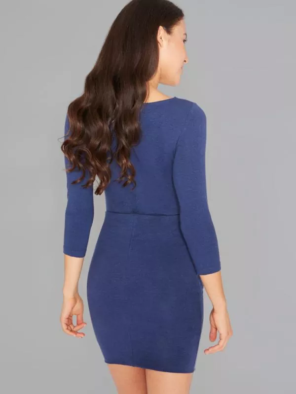 Hanf Damen Slim Skirt ISA - Farbe marine blue aus Hanf und Bio-Baumwolle