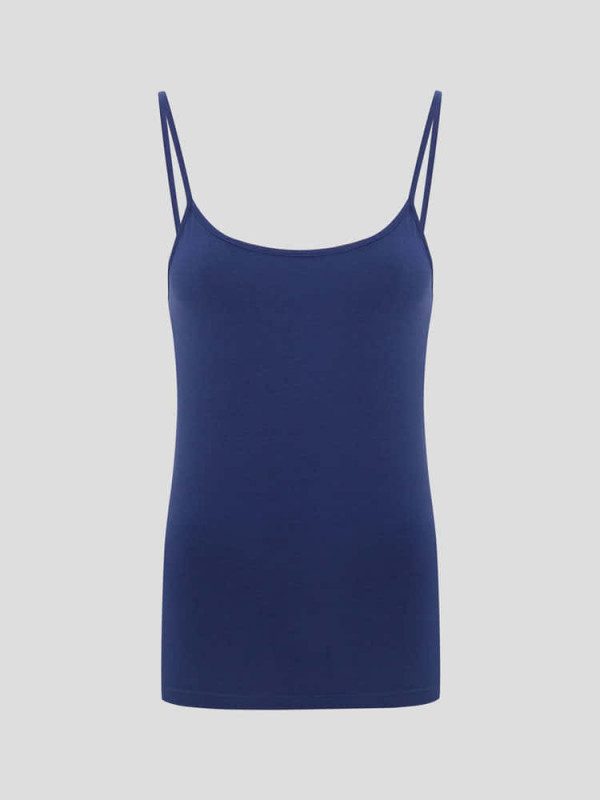 Hanf Spaghetti-Träger Top - Farbe marine blue aus Hanf und Bio-Baumwolle