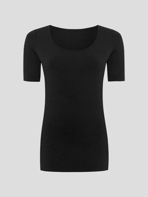 Hempro Hanf T-Shirt IDA - Farbe black aus Hanf und Bio-Baumwolle