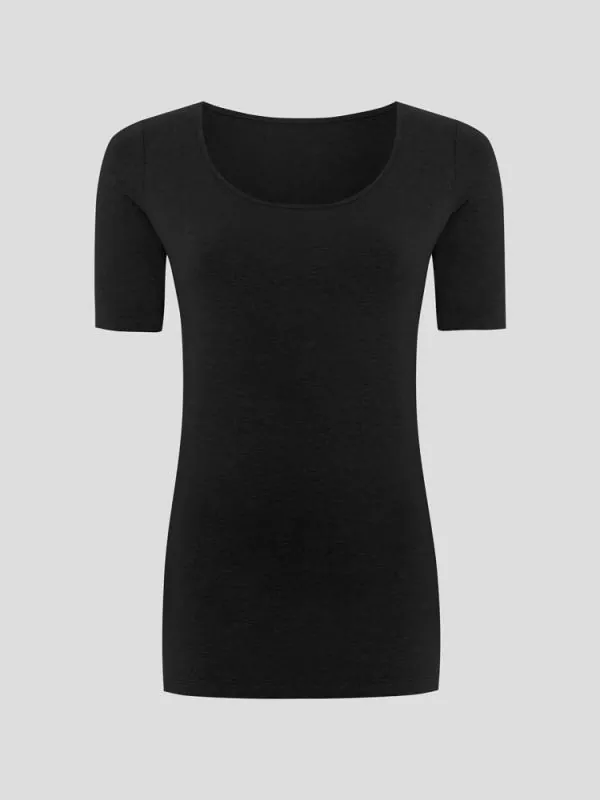 Hempro Hanf T-Shirt IDA - Farbe black aus Hanf und Bio-Baumwolle Hempro Hanf T-Shirt IDA - Farbe black aus Hanf und Bio-Baumwolle
