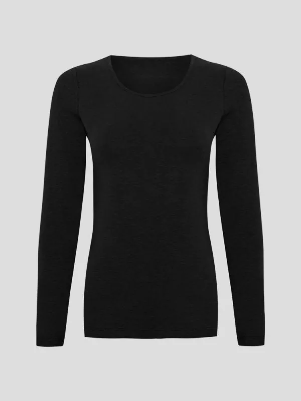 Hempro Hanf Langarm Shirt - Farbe black aus Hanf und Bio-Baumwolle