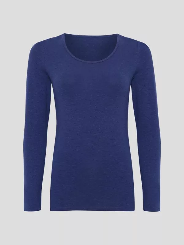 Hempro Hanf Langarm Shirt - Farbe marine blue aus Hanf und Bio-Baumwolle