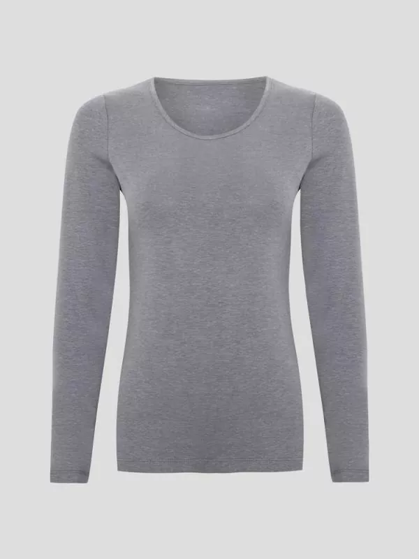 Hempro Hanf Langarm Shirt - Farbe steel grey aus Hanf und Bio-Baumwolle