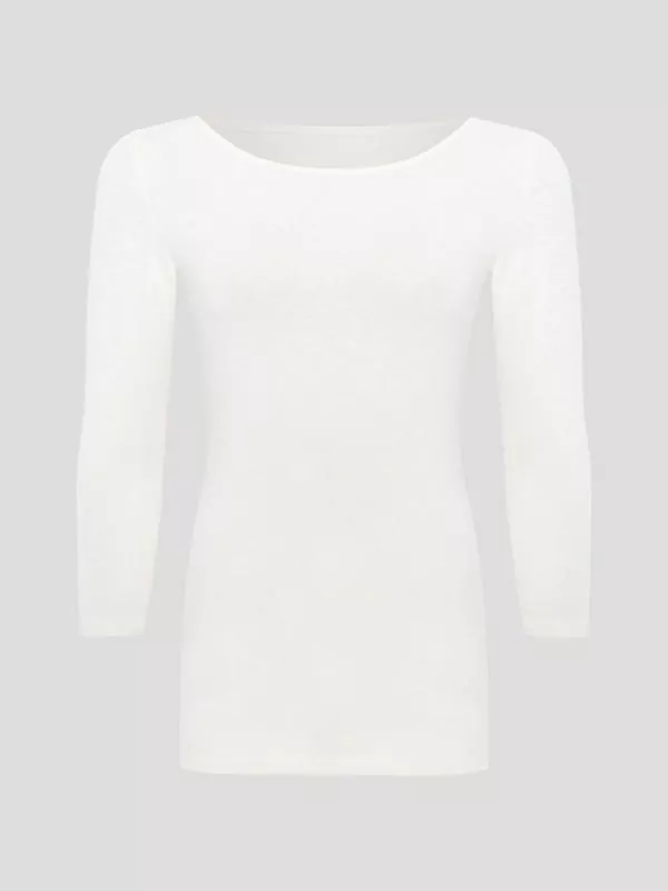 Hanf Damen schmales 3/4 T-Shirt - Farbe natur aus Hanf und Bio-Baumwolle