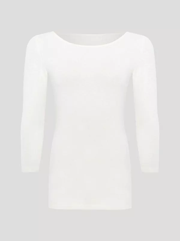 Hanf Damen schmales 3/4 T-Shirt - Farbe natur aus Hanf und Bio-Baumwolle Hanf Damen schmales 3/4 T-Shirt - Farbe natur aus Hanf und Bio-Baumwolle