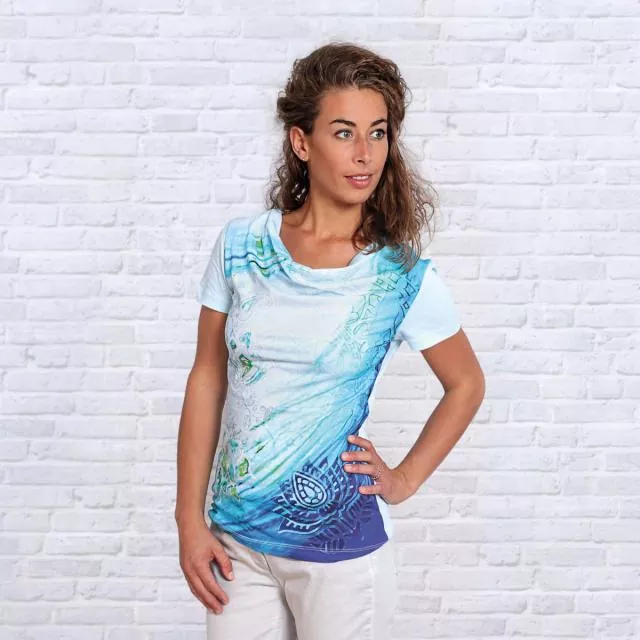 Spirit of Om Shirt Blaue Lagune - Farbe aqua aus Bio-Baumwolle