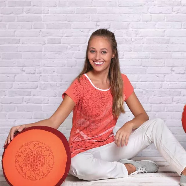 Spirit of Om Shirt Mandala Dream - Farbe papaya aus Bio-Baumwolle Spirit of Om Shirt Mandala Dream - Farbe papaya aus Bio-Baumwolle