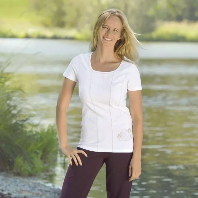 Spirit of Om Yoga T-Shirt - Farbe weiß aus Bio-Baumwolle Spirit of Om Yoga T-Shirt - Farbe weiß aus Bio-Baumwolle