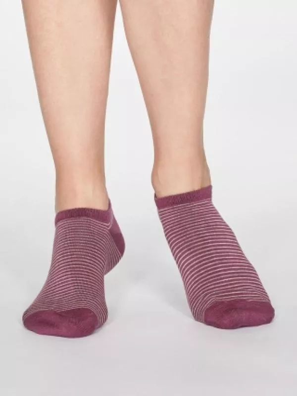 Hempro Bambus Socken Peggy Striped - Farbe mauve purple aus Bambus und Bio-Baumwolle