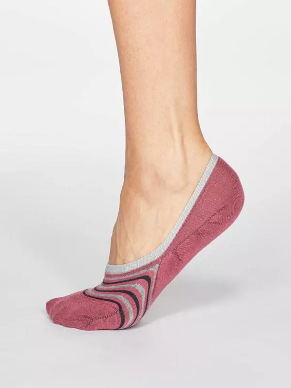 Hempro Bambus Socken Kris Striped - Farbe dark rose pink aus Bambus und Bio-Baumwolle