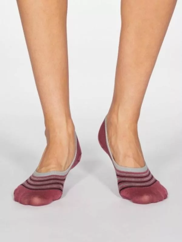 Hempro Bambus Socken Kris Striped - Farbe dark rose pink aus Bambus und Bio-Baumwolle