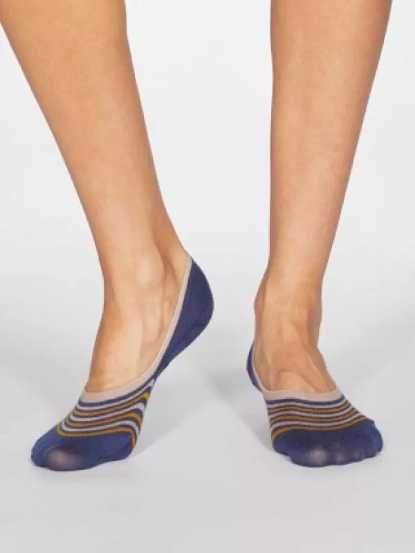Hempro Bambus Socken Kris Striped - Farbe mineral blue aus Bambus und Bio-Baumwolle