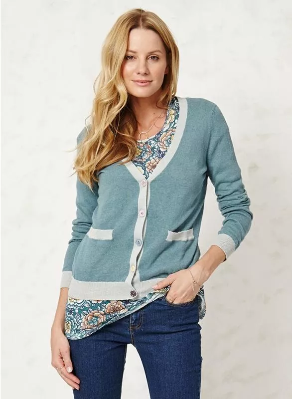 Braintree Cardigan Whilhelmina - Farbe teal aus Hanf und Bio-Baumwolle Braintree Cardigan Whilhelmina - Farbe teal aus Hanf und Bio-Baumwolle