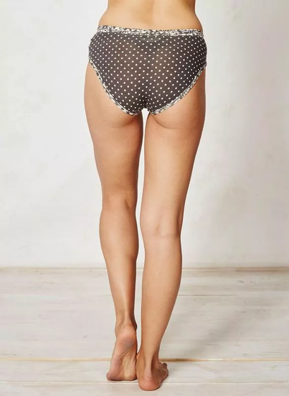 Damen Bikini Slip Jeanie - Farbe graphit aus Bambus und Bio-Baumwolle