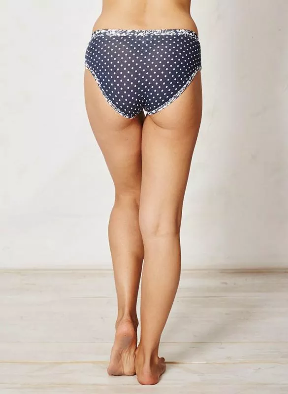 Damen Bikini Slip Jeanie - Farbe navy aus Bambus und Bio-Baumwolle