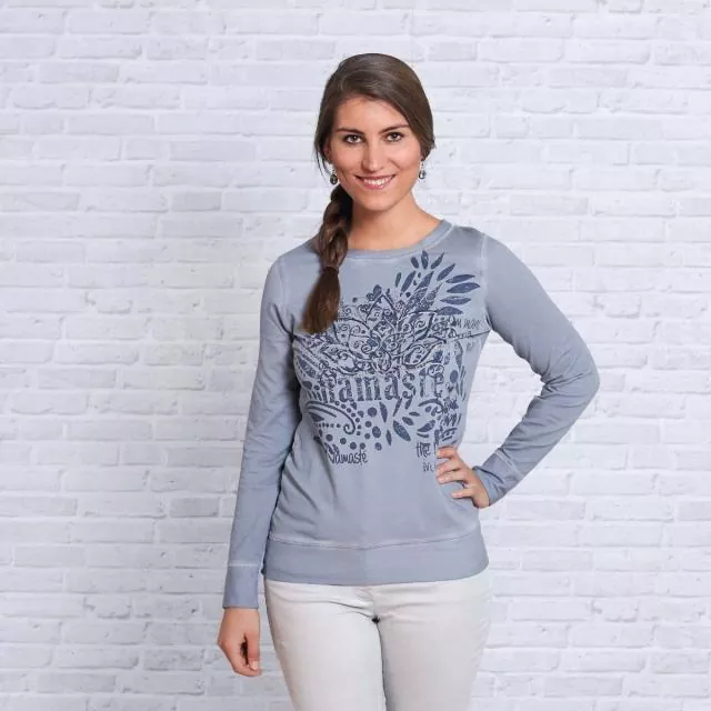 Spirit of Om Sweaty Namaste - Farbe jeansblau aus Bio-Baumwolle Spirit of Om Sweaty Namaste - Farbe jeansblau aus Bio-Baumwolle