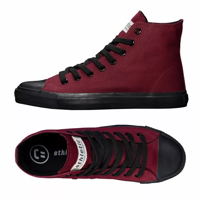 Ethletic Sneaker vegan HiCut Collection 19 - Farbe true blood / black aus Bio-Baumwolle