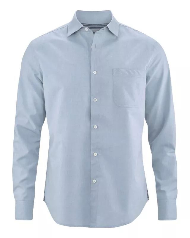 HempAge Hanf Business Hemd - Farbe uni blue aus Hanf und Bio-Baumwolle