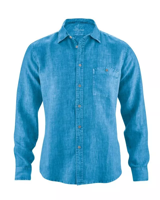 HempAge Hanf Hemd - Farbe topaz aus 100% Hanf