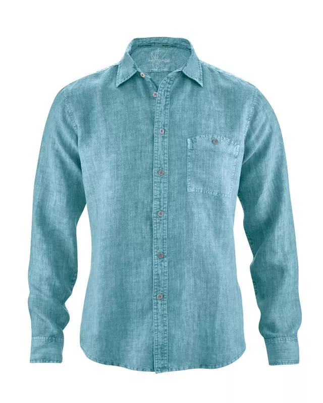 HempAge Hanf Hemd - Farbe wave aus 100% Hanf