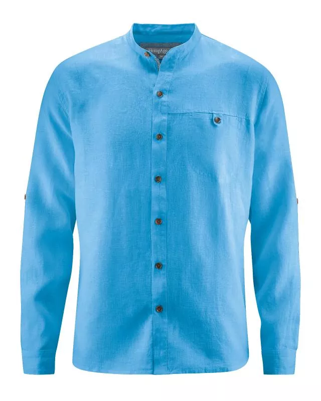 HempAge Hanf Hemd Noam - Farbe topaz aus 100% Hanf
