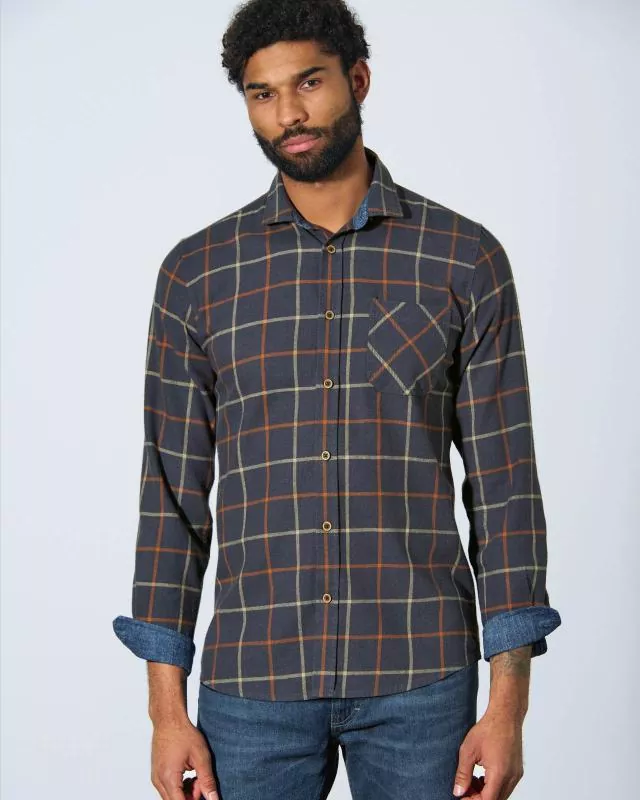 HempAge Hanf Hemd Lumberjack - Farbe dark aus Hanf und Bio-Baumwolle